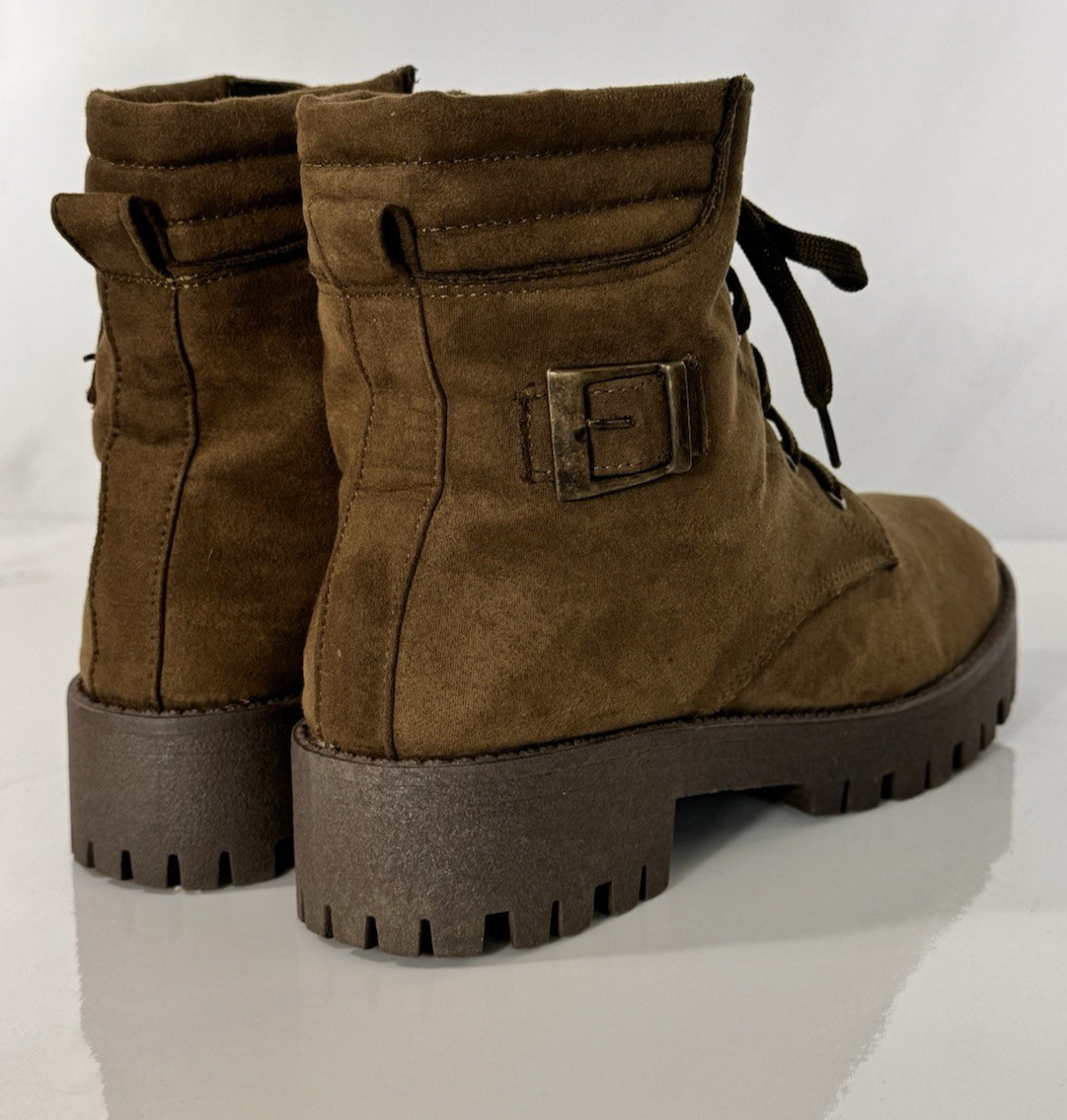 Calzado Yaki Boots Women’s 11 Suede Brown Lace-Up Ankle Western Boho Handcraft