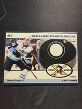 2008/09 Wilkes Barre Scranton Penguins WBS Jersey Card #19 Luca Caputi