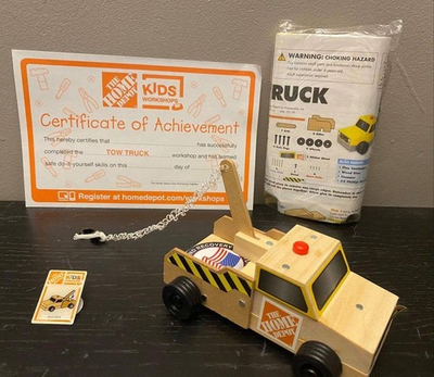 #ad Home Depot Kids Workshop Tow Truck Kit Bulk Pack of 48. New In Sealed Packages $220.00