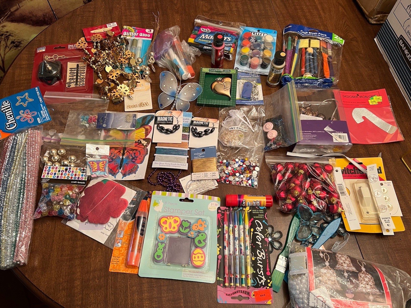 Large Kids Craft Lot Mixed Supplies Beads Paint Stamps Summe