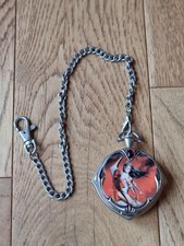 Franklin Mint Boris Vallego July Calender Girl Pocket Watch With Chain