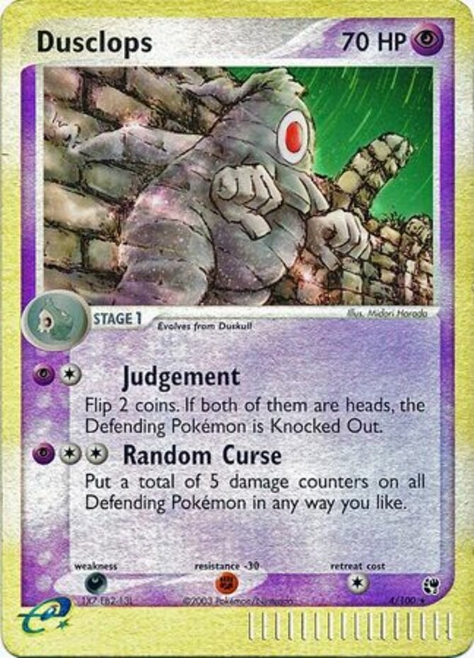 Damaged Dusclops - 4/100 - Holo Rare - Reverse Holo Pokemon Sandstorm