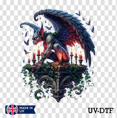 Gothic Gargoyle UV DTF Aufkleber - Glas Laptop Becher Tasse bv252