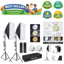 Softbox Lighting Kit, 2x19.7"x27.5" Photography Continuous Lighting System wi...