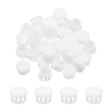 64Pcs 13mm(1/2') White Nylon Plastic Round Locking Hole Plugs Insert End Caps