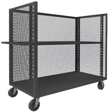 Durham 3ST-EX3048-1AS-95, 3 Sided Mesh Truck w/ 1 Shelf, 48" x 30" x 57"