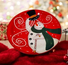 Certified International Snowman Snowmaker  11” Dinner Plate Stephanie Stouffer 