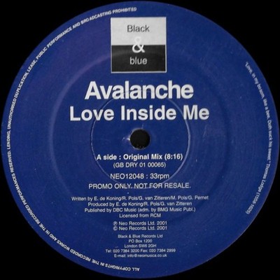 Avalanche - Love Inside Me - Used Vinyl Record 12 - Promo - F7294z