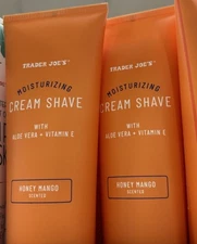 2 Packs Trader Joe's Honey Mango Moisturizing Cream Shave Shaving Lotion 16oz