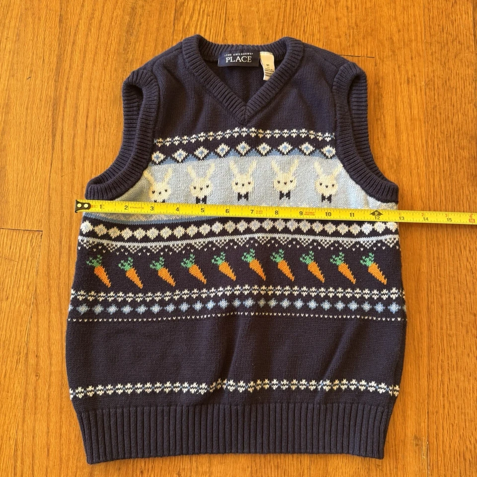 Chaleco Suéter The Children’s Place Niño Intarsia Bunny 100% Algodón Talla 5T Elegante Foto 4 de 4