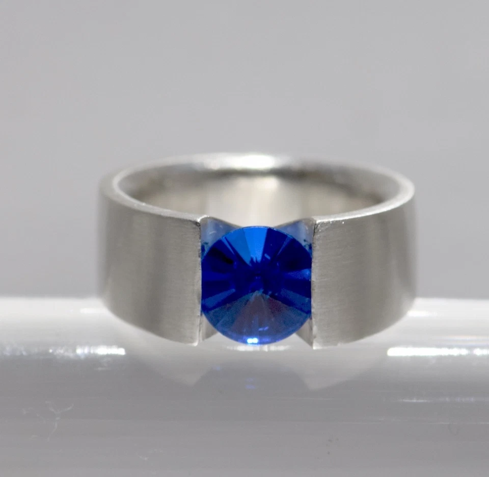 Quinn Designer Ring Silber 925 blauer Farbstein  23,5 Gramm Gr. 63 - Bild 4 von 4