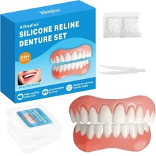 Moldable False Teeth - Silicone Dentures - Men and Veneers Teeth for Women - Upp