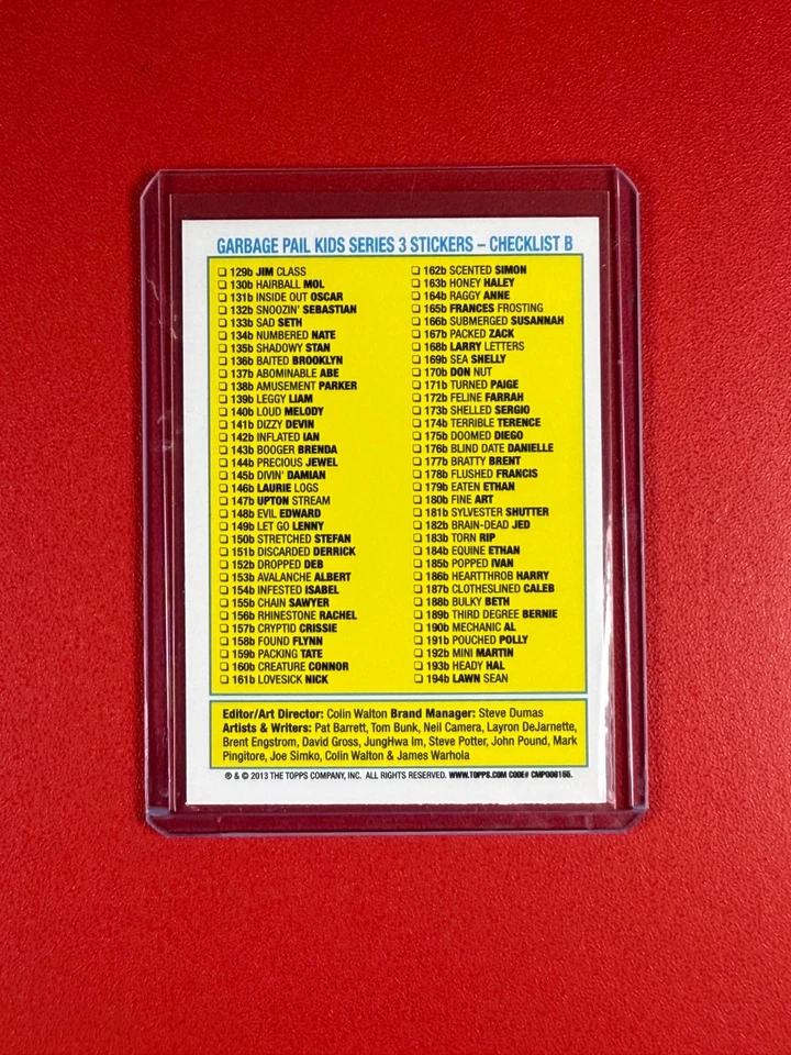 2013 Topps Garbage Pail Kids Lawn Sean #194b - Image 2 of 2