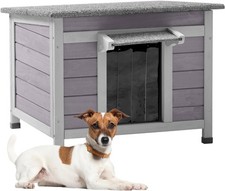 Wooden Dog House for Small Dogs Cats Outdoor Cage Indoor Kennel with PVC Door