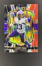 Aaron Jones 2025 Panini Select Red & Blue Prizm Shock Parallel Minnesota Vikings