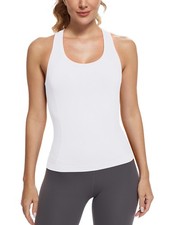 Workout Tops for Women Racerback Tank Tops Seamless Running Tank Tops Muscle ...