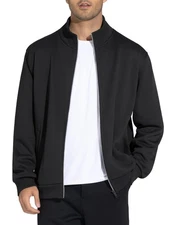 Men's Fleece Full Zip Up Sweatshirts Mock Neck Long Sleeves Workout Jacket wi...