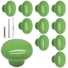 10 Pack Green Ceramic Kitchen Cabinet Knobs P...