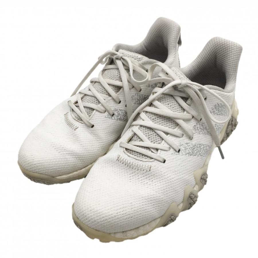 Adidas Men Chaos Spikeless Golf Shoes White Silver 26.5 3-Stripes