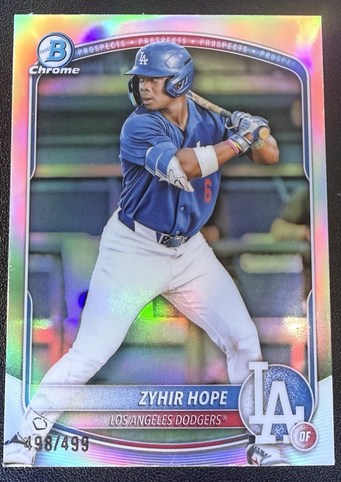 2025 Bowman - Chrome Prospects Zyhir Hope #BCP-2 Refractor /499 (RC)