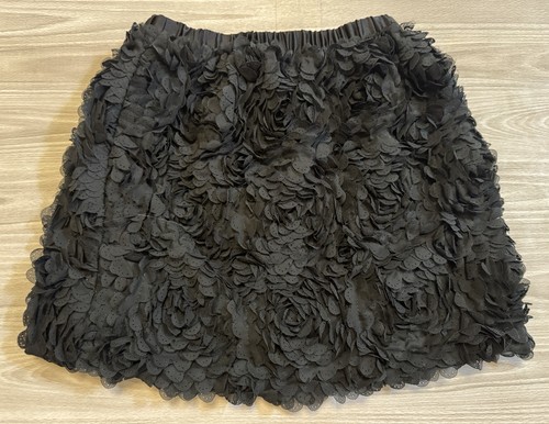 Cherokee 3D Roses Girls Black Skirt Sz M 7 8 Party School Holiday Textured - Picture 11 of 15