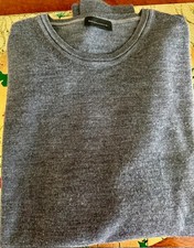 Baldessarini Hugo Boss Men's Gray 100% Virgin Wool Crew Neck Sweater Size 50 EU