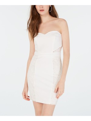 B DARLIN Womens White Sleeveless Mini Party Body Con Dress 12