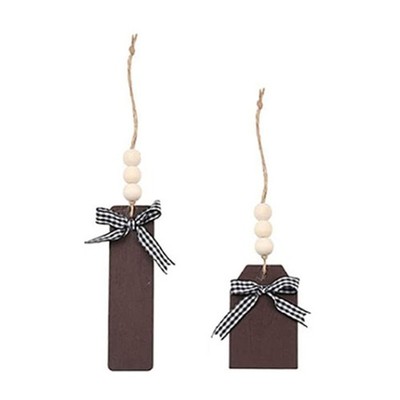 Board with Beads & Checked Cloth Decor Hanging Decorations Gift Handmade