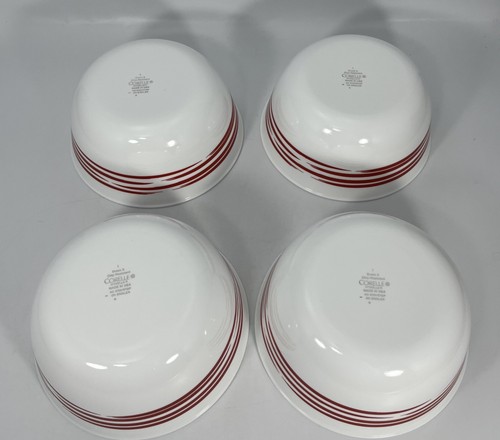Corning Corelle Strokes of Color 4 Deep Chili, Chowder Bowls 28 Ounce Red - Picture 3 of 6