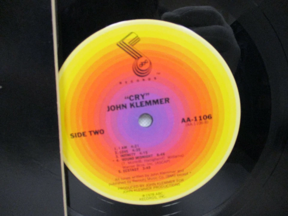 John Klemmer Cry 1978 Promo Record Solo Saxophone Free Jazz NM- ABC AA 1106 - Image 2 of 3