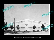 OLD POSTCARD SIZE PHOTO OF BRYAN OHIO VIEW OF THE SPANGLER CANDY Co c1960