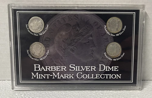 BARBER SILVER DIME MINT MARK COLLECTION
