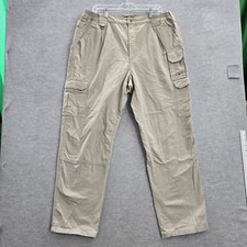 5.11 Tactical Men Pants 38X32 Khaki Cargo Button 31" Inseam Cotton