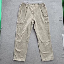 5.11 Tactical Men Pants 38X32 Khaki Cargo Button 31" Inseam Cotton