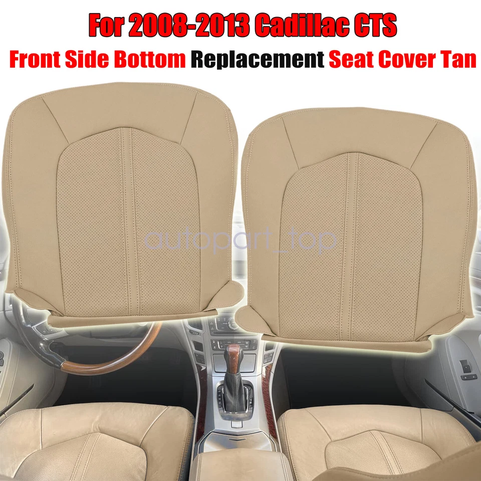 2008 2009 2010 2011 2012 For Cadillac CTS Front Bottom Seat Cover Tan Leather - Image 2 of 4