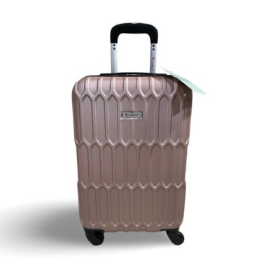 AMKA Honeycomb 22'' Carry-On Expandable Spinner Suitcase- Rose Gold