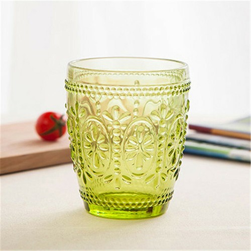 Middle East Style Water Glass Juice Glass Tumblers 10 Oz Set of 6 Green. - Picture 3 of 5