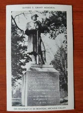 Ulysses S Grant Memorial - Hwy 21, Ironton, Missouri - vintage postcard