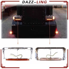 12" Pair Chrome LED Headlight Bezels Fit Western Star 4900 Freightliner FLD 120