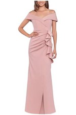 without tags Xscape Womens Long Scuba OffTheShoulder Dress Blush G2U