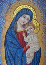 MARY AND JESUS Mosaic - Christian Art Print  8" x10" ready to be framed
