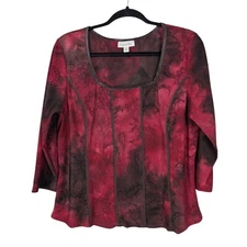 Dress Barn Top XL Red Black Gothic Grunge Fairy Whimsigoth Y2K Vampire