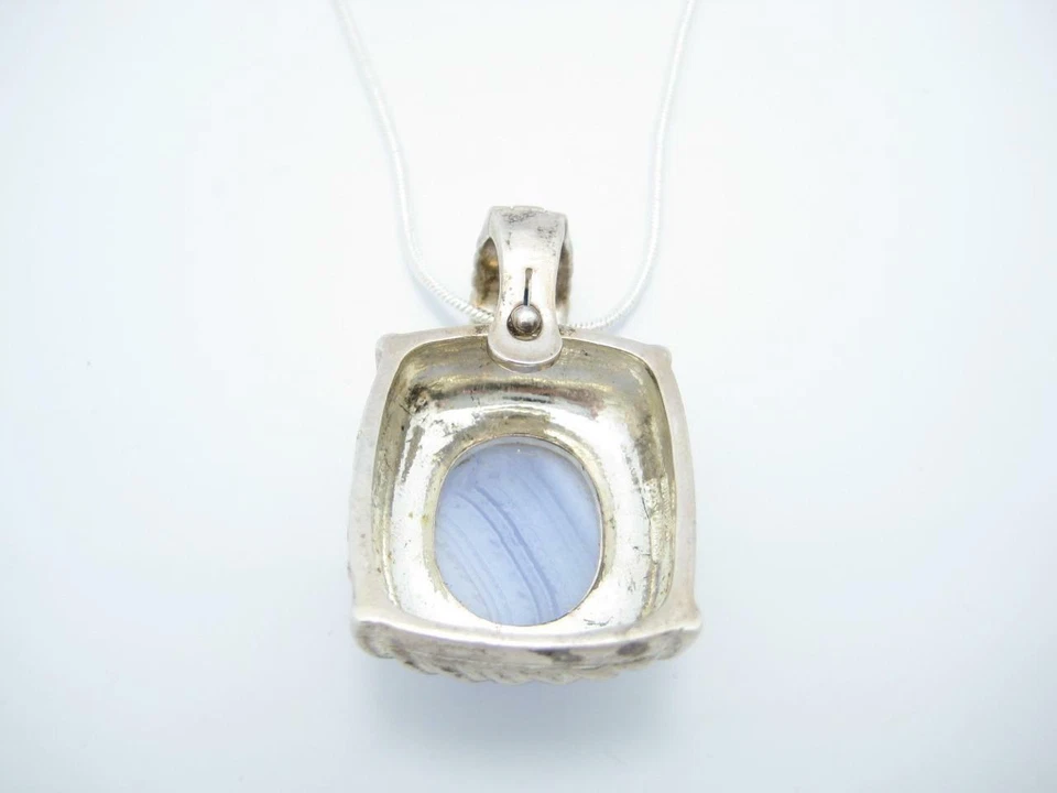 Collar potenciador colgante de zafiro ágata azul esterlina Judith Ripka 22" - A Foto 2 de 4