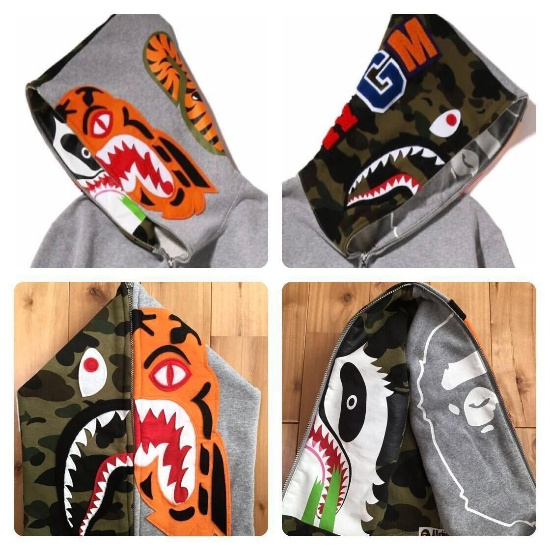 トップス BAPE WGM crazy face A Bathing Ape Men Crazy Face Full Zip Hoodie black