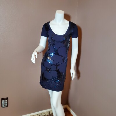 NWT TRINA TURK blue sequin knit dress size P (XS) | eBay