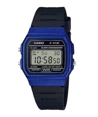 CASIO F91WM-2A F91 BLUE AND BLACK DIGITAL WATCH
