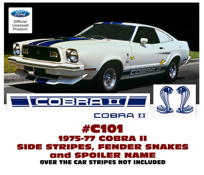 C101 1975 1976 1977 FORD MUSTANG - COBRA II - COMPLETE SIDE STRIPE and DECAL KIT