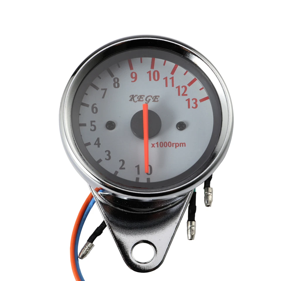 Universal Motorcycle 12V LED back light Tachometer Tacho Gauge 0-13000RPM Foto 2 de 4