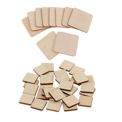 40 Stück Quadratisch Natur MDF Unbearbeitete Holzstücke Rohling Plaketten zum Selbermachen Handwerk