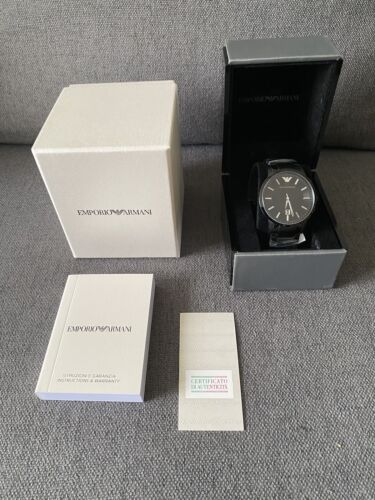 Emporio Armani Giorgio Mens ~ Black Watch ~ New In Box - Picture 2 of 2
